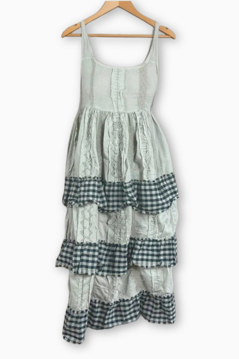 Hand Stitched Check Dress