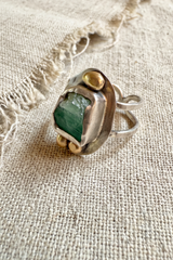 Raw Emerald & Gold Ring