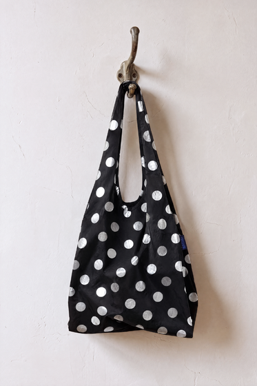 Standard Baggu Silver Metallic Polka Dot