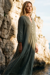 VNeck Button Dress