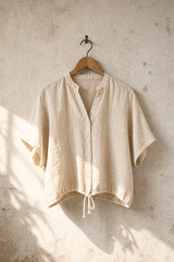 Front Tie Linen Top