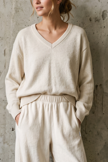 Abby Cotton V-neck Sweater