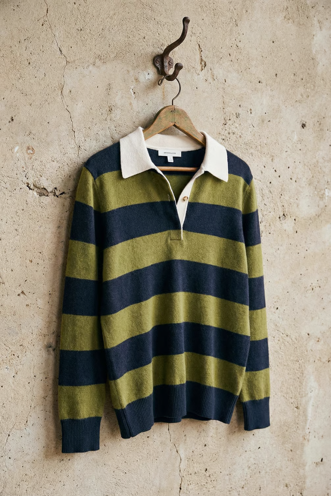 Cashmere Rugby Striped Polo