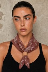 Terracotta Botanical Print Naturally Dyed Bandana