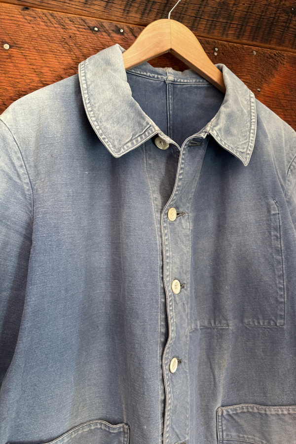 Unisex Rare Light Indigo Vintage French Workwear Jacket