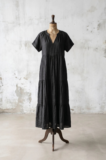 Tiered Linen Dress