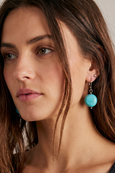 Turquoise Round Earrings
