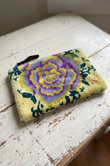 Napoli Velvet Pouch Peonies Yellow