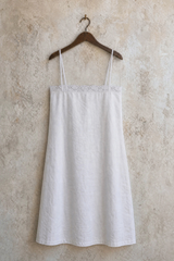 1950s French Cotton Lace Slip Dress