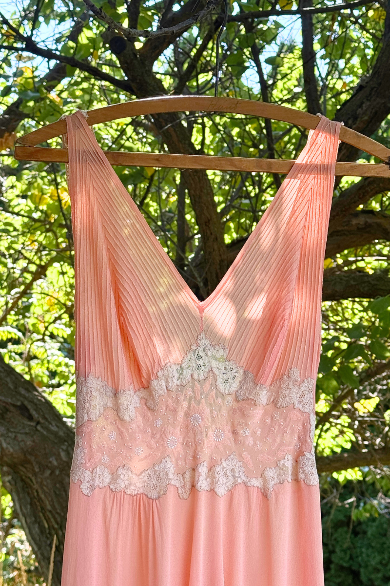 French Vintage Silk Slip Dress