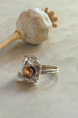 Gold Pearl Bowl Ring