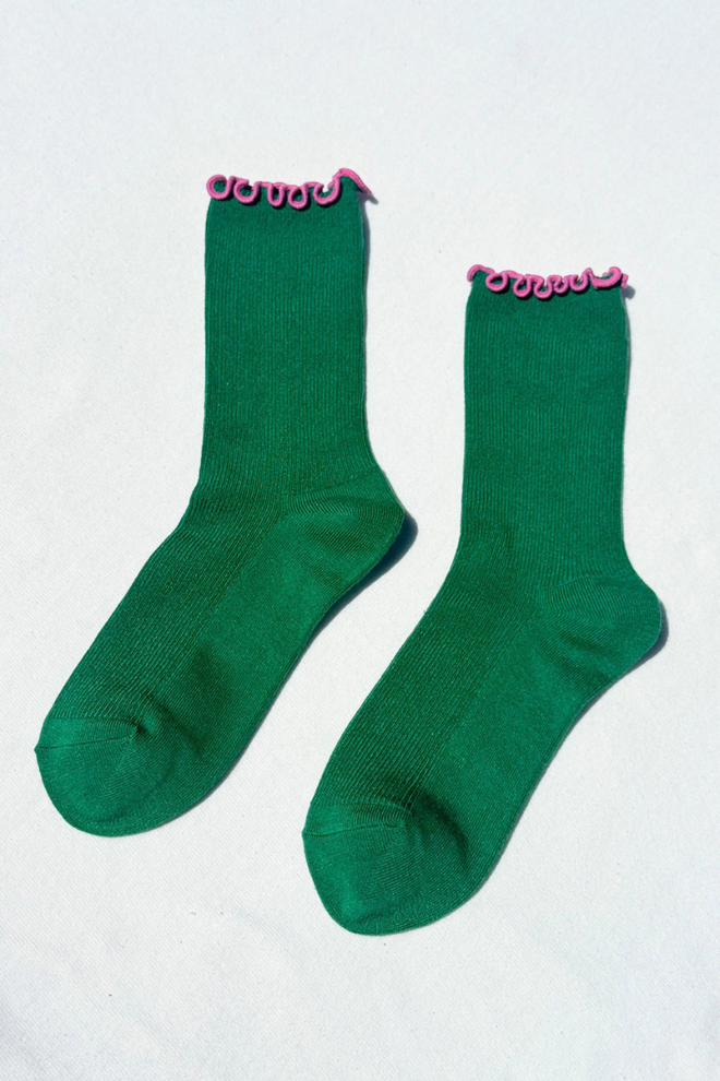 The Petite Ruffled Modal Socks