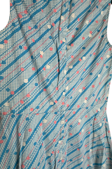 French 1940s Bias Cut Printed Dress