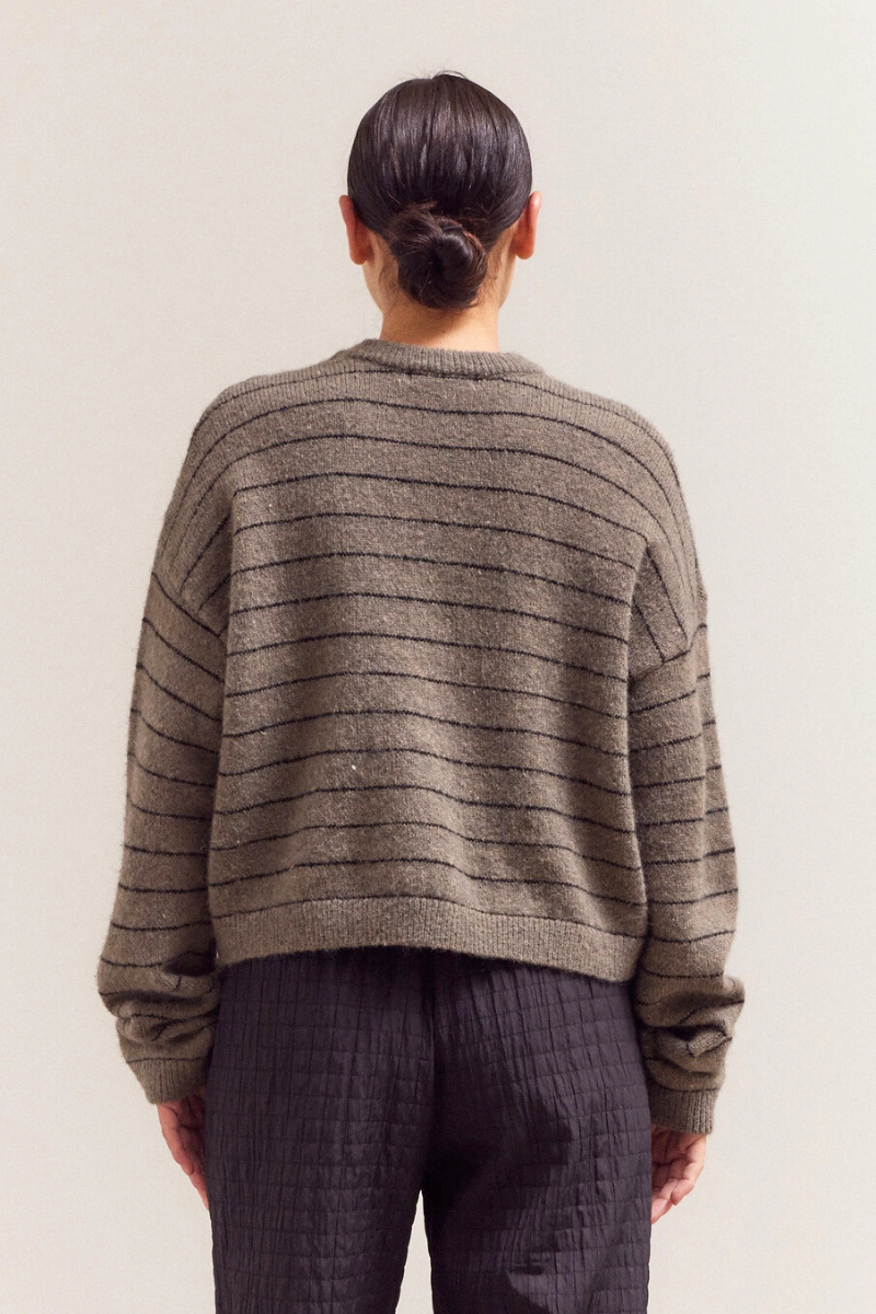 Striped Drop Shoulder Sweater Top