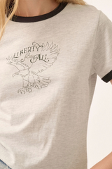 Liberty For All Contrast Graphic Tee