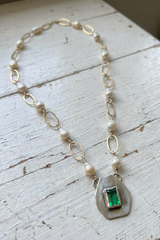 Emerald + Pearl Necklace
