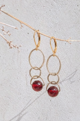 Deep Red Amber Earrings