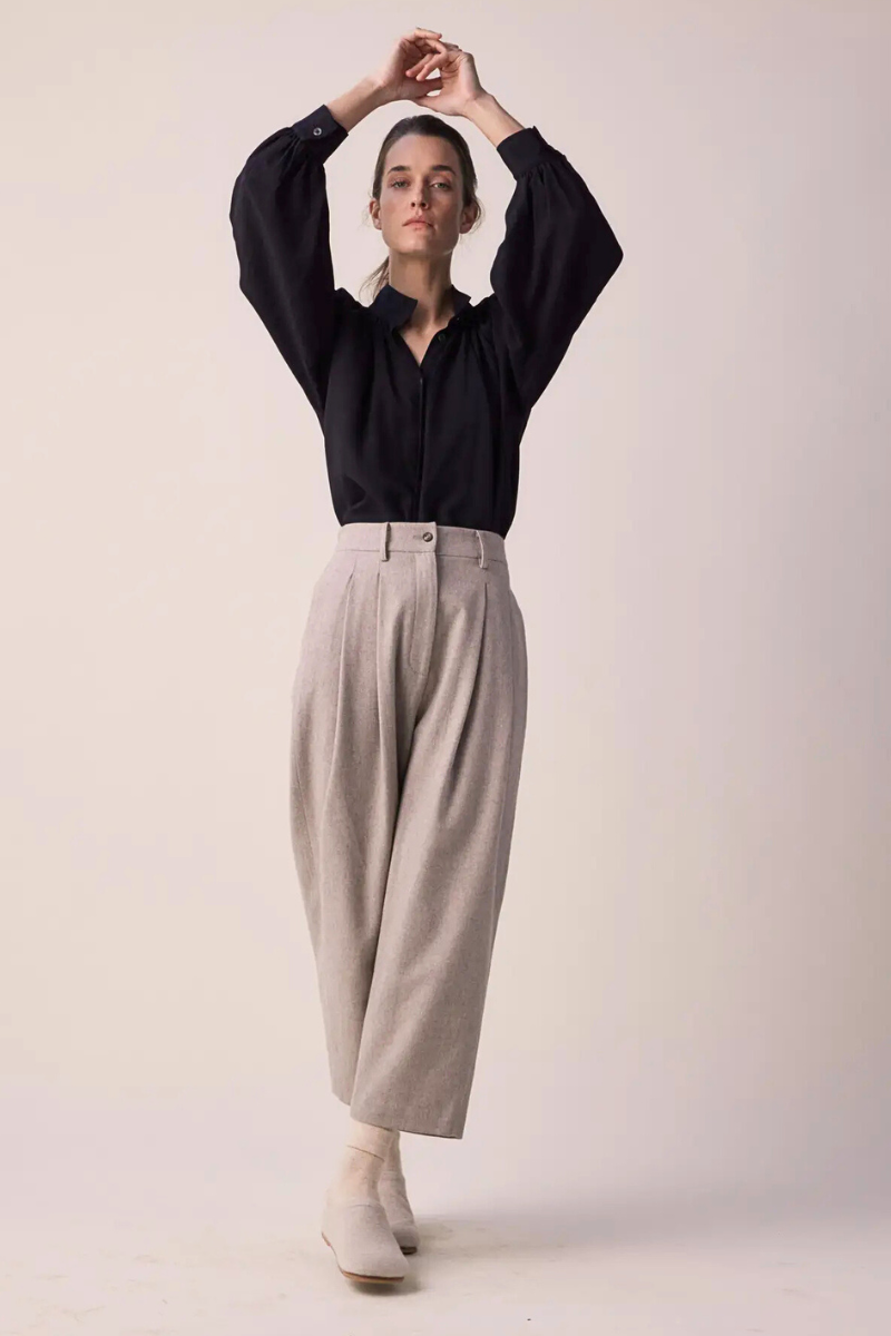 Tapered Ankle Wool Pants