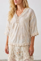 Embroidered Crochet Blouse