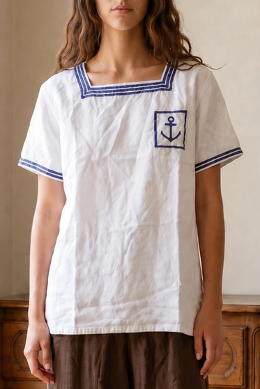French Vintage Sailor Top