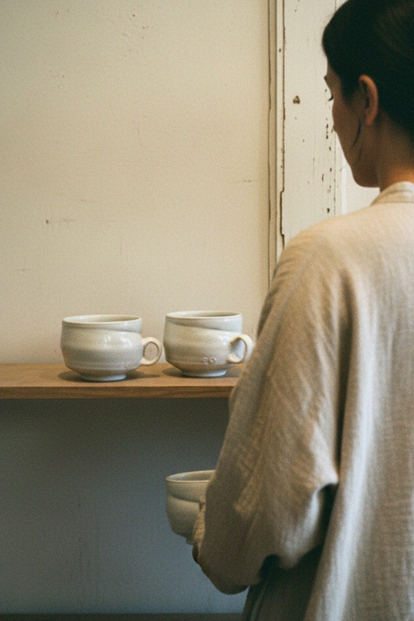 White Ceramic Hand-Made Mug