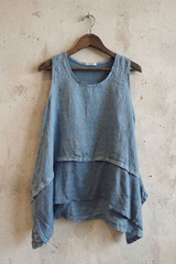 Linen Deep Crew Top