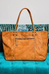Vintage Studded Distressed  Leather Tote