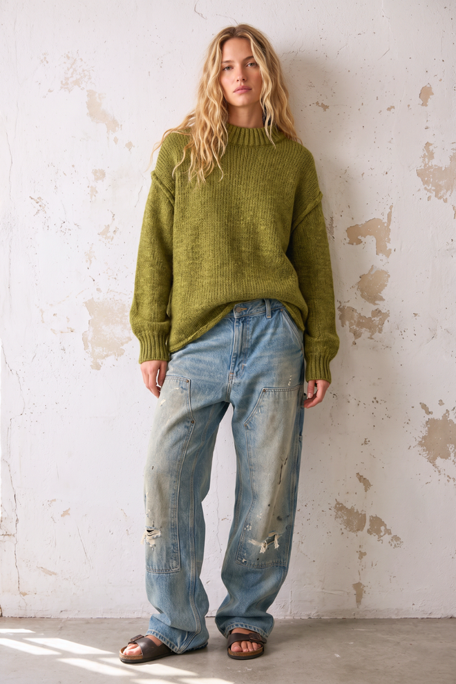 Mock Neck Chunky Knit Sweater