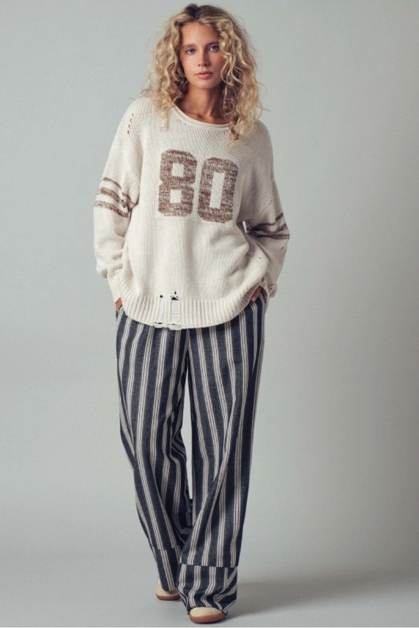 Varsity 80 Distressed Knit Pullover