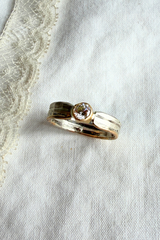 Gold Sterling + Diamond Ring