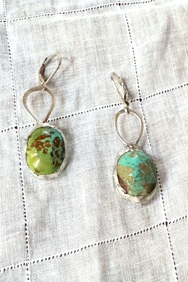 Turquoise Nugget Earrings