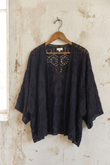 Crochet Lace Embroidered Kimono