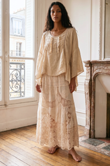 Eyelet Lace Maxi Skirt