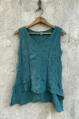 Flowy Crinkle Cotton Tank
