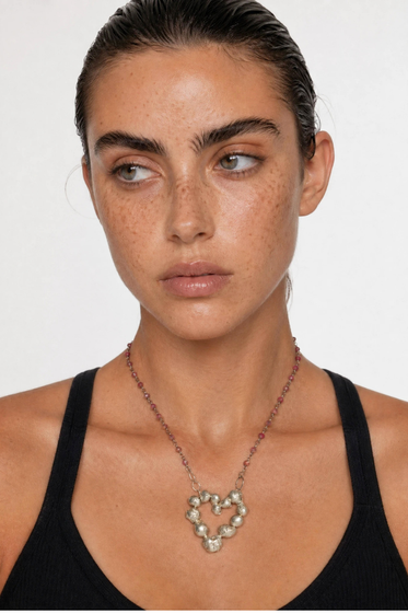 Heart + Garnets Necklace