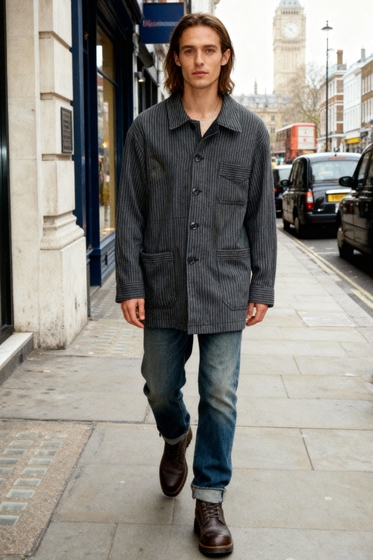 Rare Vintage French Striped Work Jacket