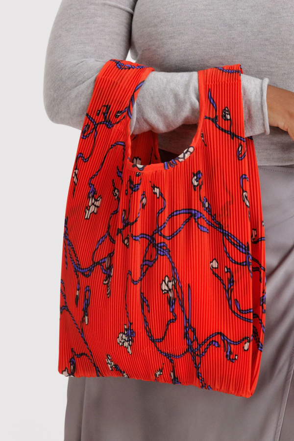 Pleated Baggu Maroon Poppy
