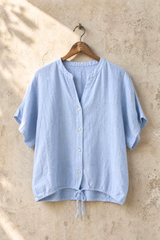 Front Tie Linen Top