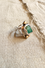 Raw Emerald & Gold Ring