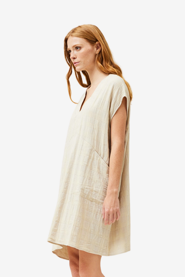 Gauze Gingham Relaxed Dress