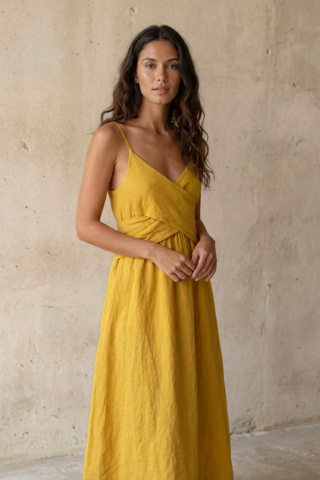 Wrap Linen Dress