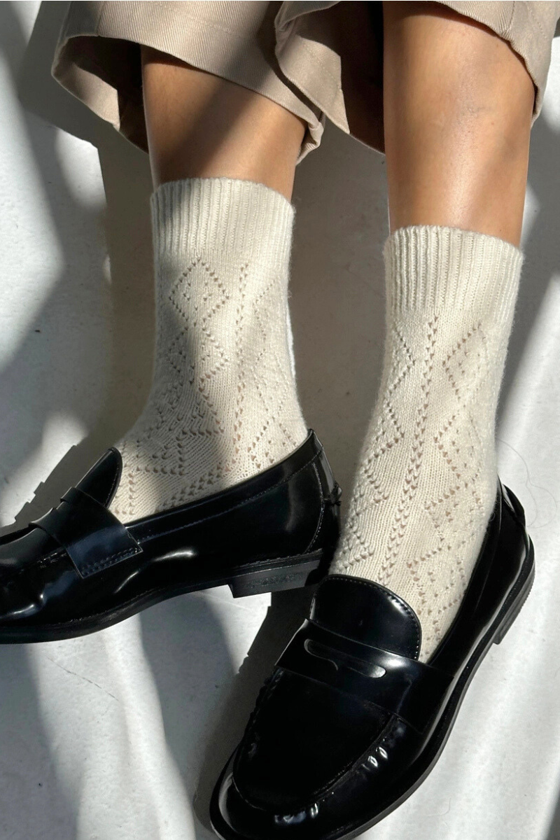Cashmere Pointelle Socks