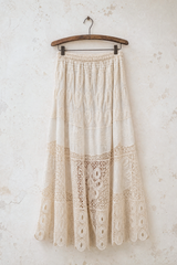 Crochet Maxi Skirt with Lining