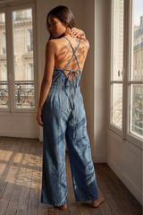 Chambray Fabric Jumpsuit