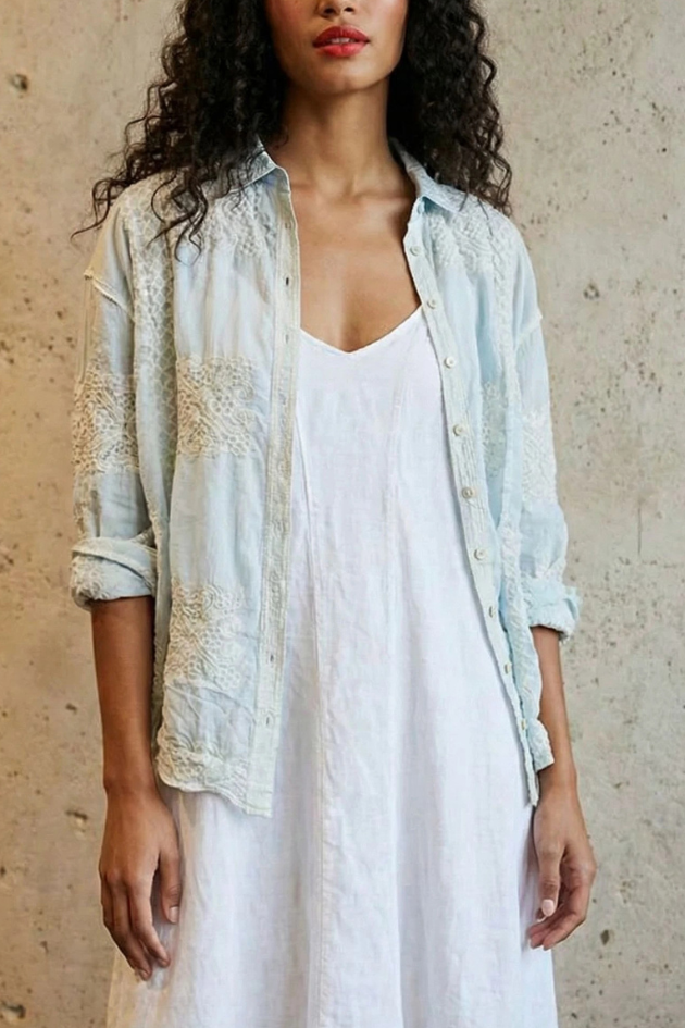 Embroidery Edge Shirt