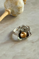 Gold Pearl Bowl Ring
