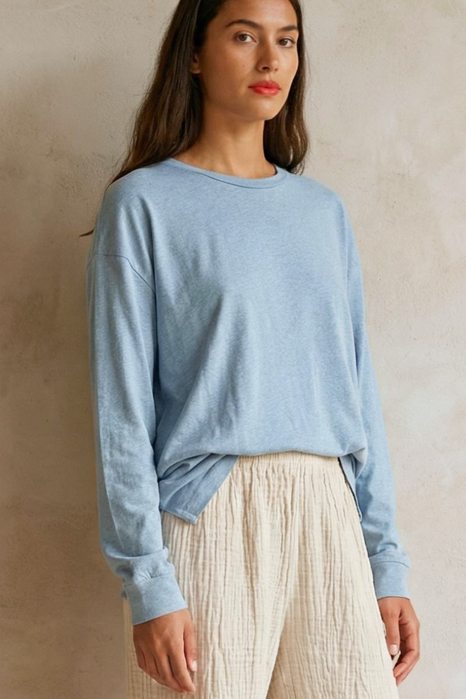 Le Bon Shoppe Haze Linen Blend Tee