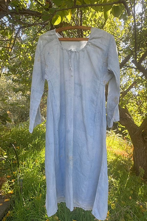 Hand-Mended Linen Chemise Circa 1900, France