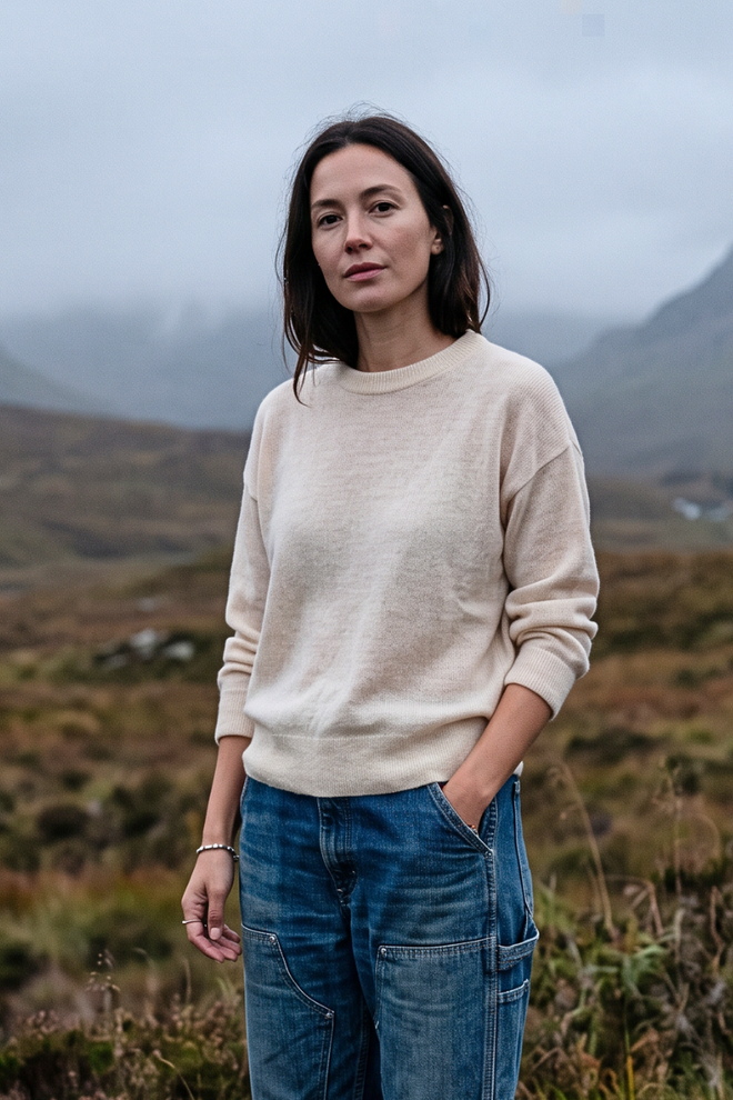 Cecile Crew Neck Mohair Sweater