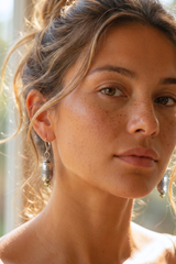 Thai Silver + Yellow Turquoise Earrings